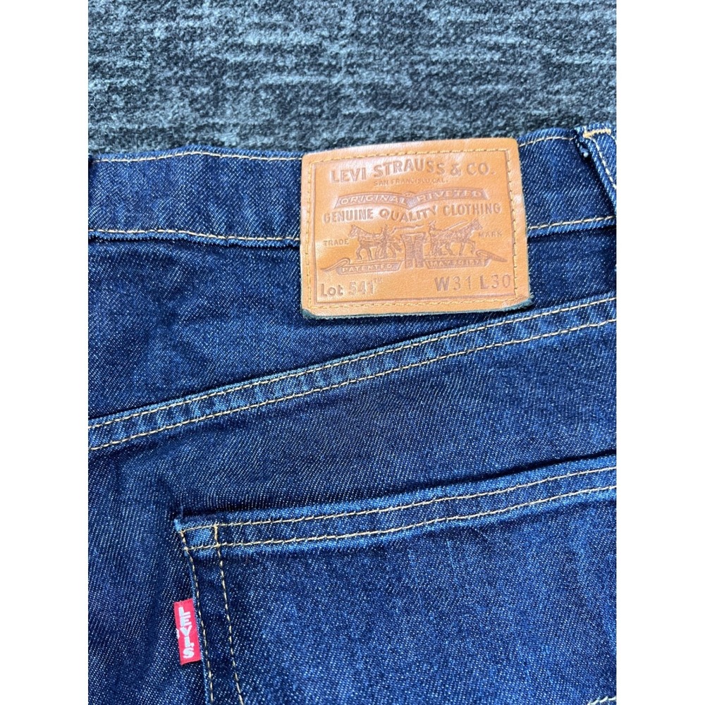 Levis Premium 541 Athletic Taper Mens Jeans 31x30 Dark Wash Indigo Blue 0451 - Picture 6 of 8